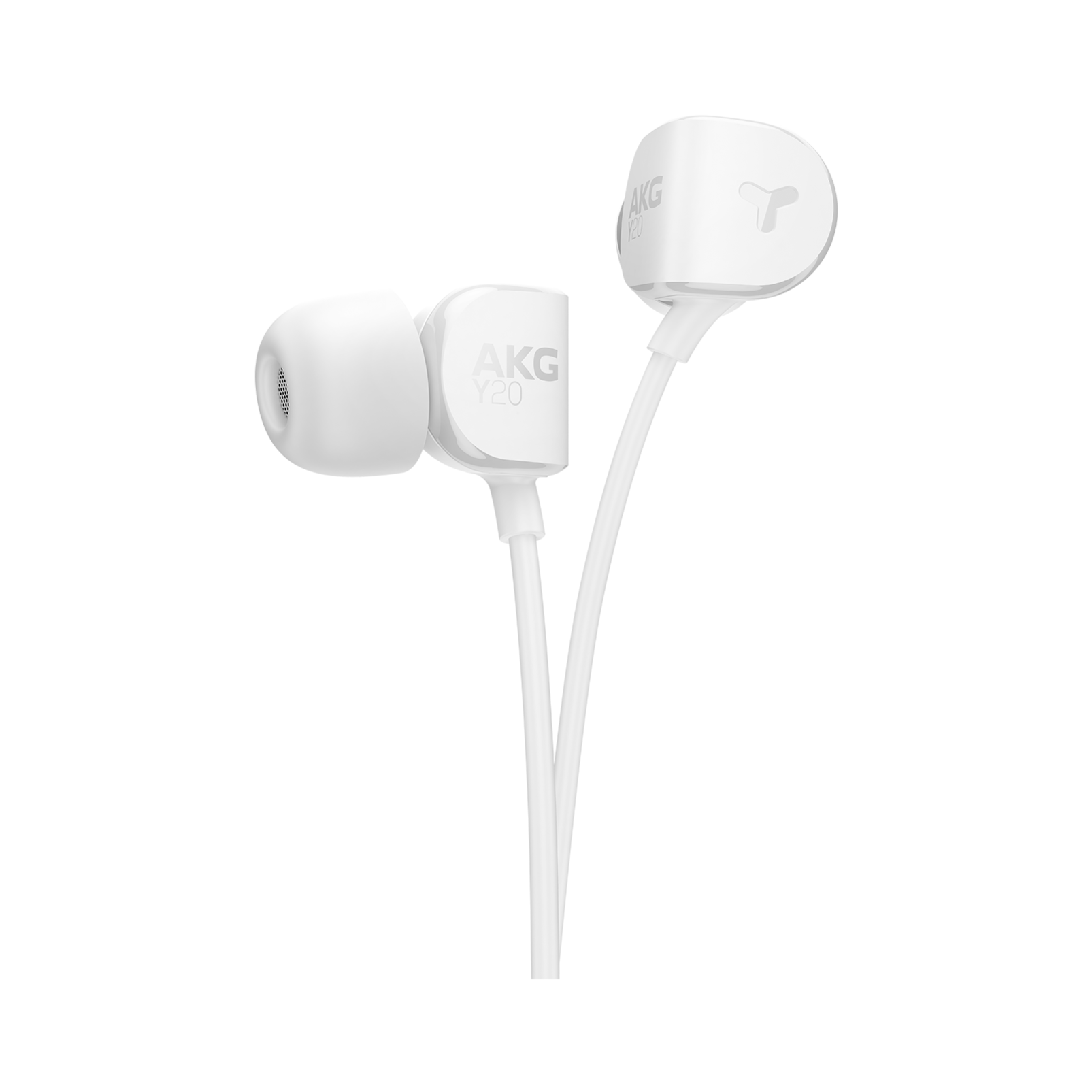 Y20 - White - An in-ear headphone shaped to fit any ear - Hero