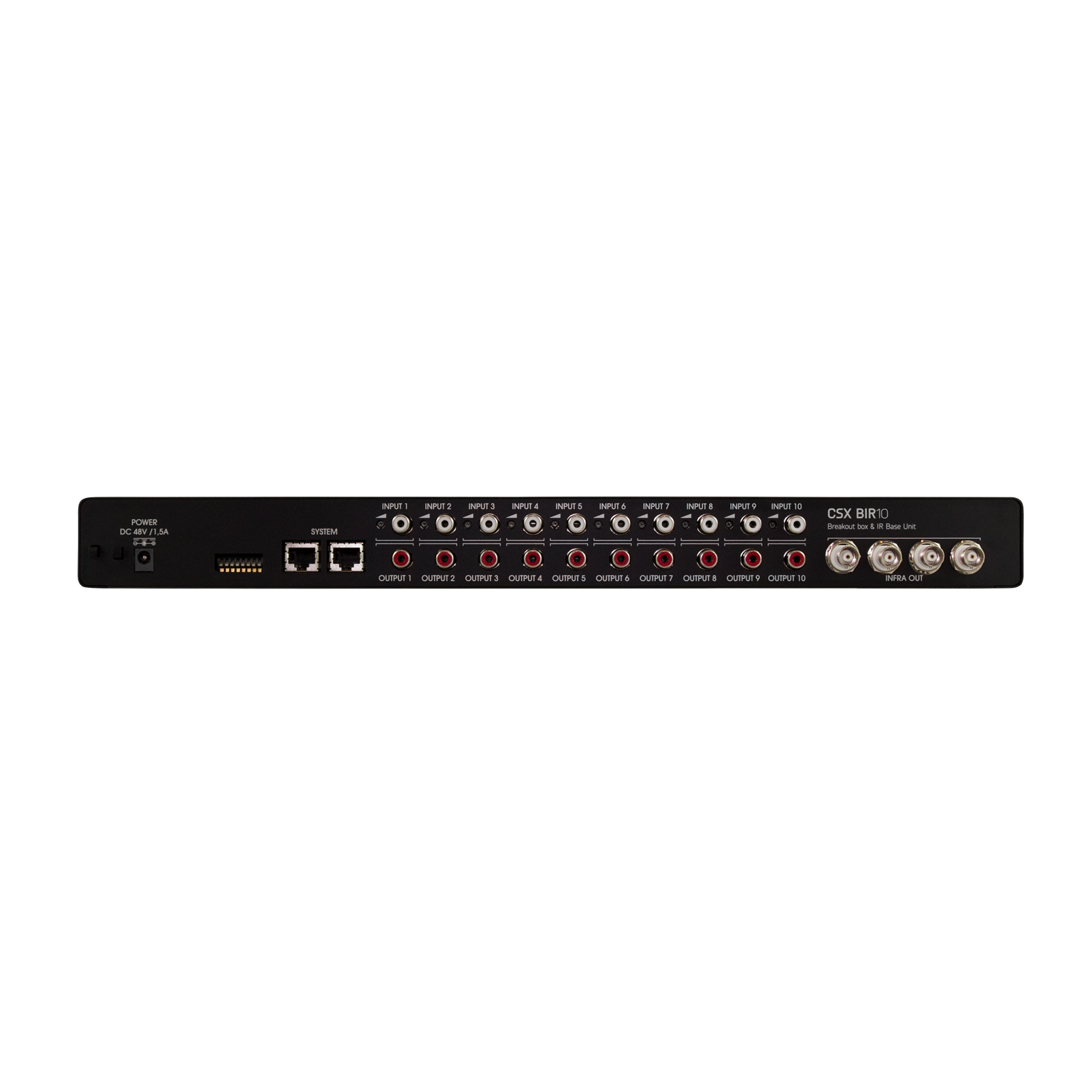 CSX BIR10 - Black - 10 channel infrared control unit and CS5 breakout box - Back